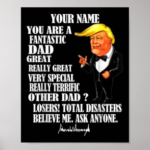 Póster Gran papá gracioso Donald Trump Padres Día Regalo 