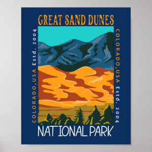 Póster Gran Parque Nacional de Dunas de Arena en Colorado