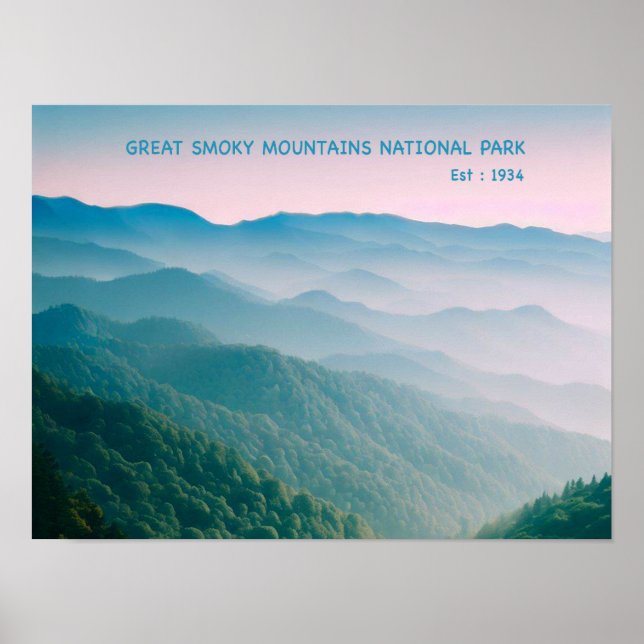 Póster Gran Parque Nacional de Montañas Smoky (Frente)