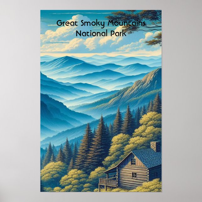 Póster Gran Parque Nacional de Montañas Smoky (Frente)