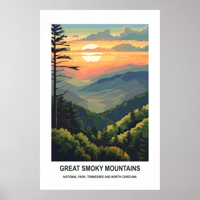 Póster Gran Parque Nacional de Montañas Smoky Tennessee E (Frente)