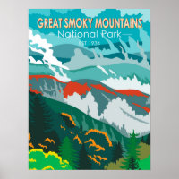 Gran Parque nacional Montañas Smoky Vintage