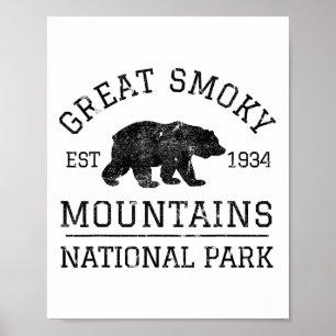 Póster Gran Parque Nacional Smoky Mountains Tennessee Oso