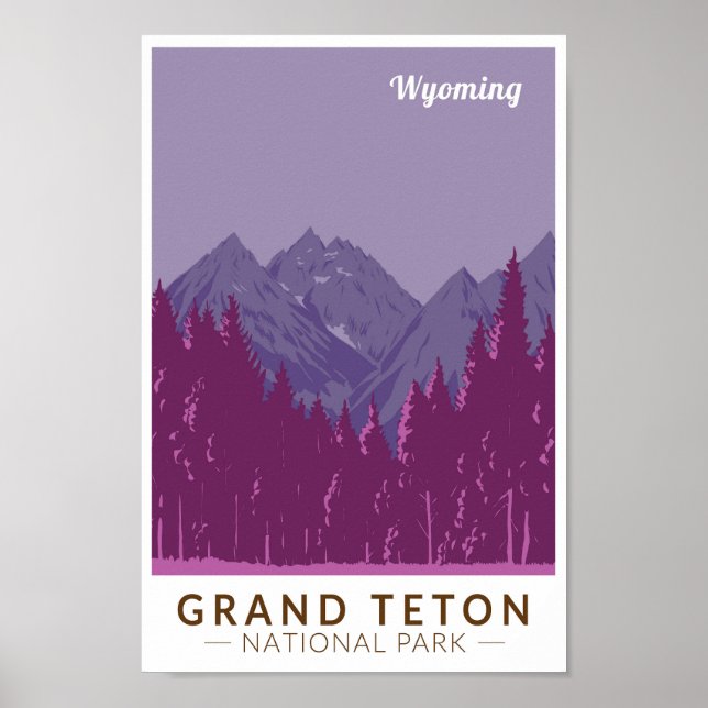 Póster Gran Parque Nacional Teton Gama de Teton Viajes Ar (Frente)