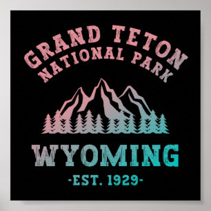Póster Gran Parque Nacional Teton Gradiente Wyoming USA