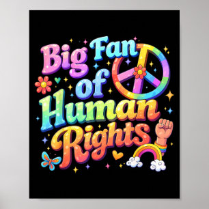 Póster Gran partidario de los derechos humanos floral ret