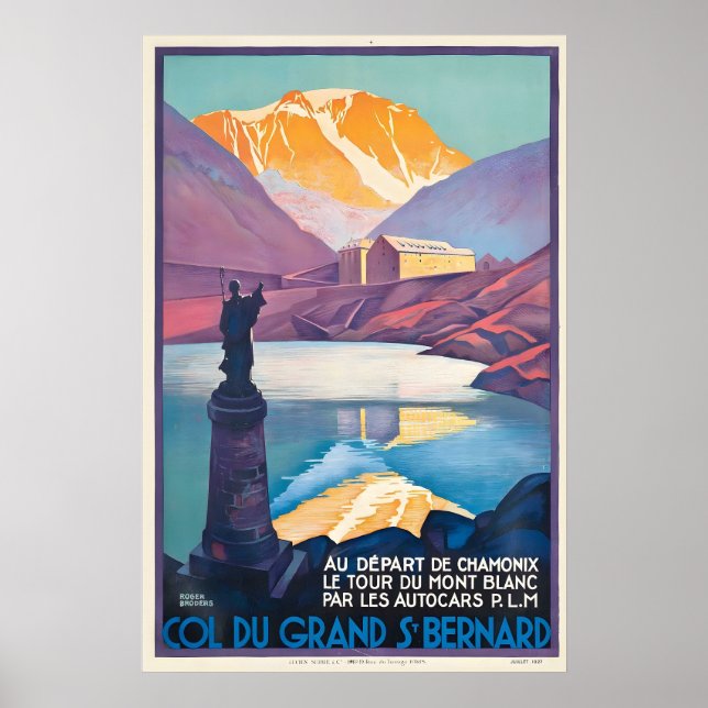 Póster Gran Paso de San Bernardo Valais Suiza Aosta (Frente)