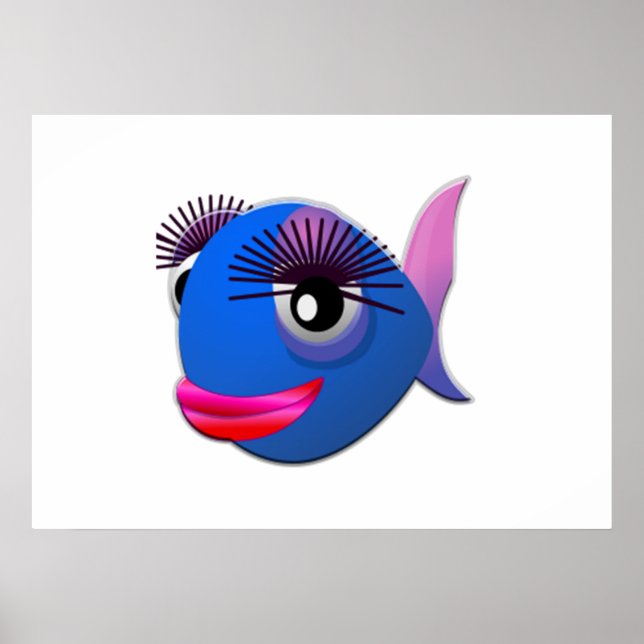 Póster Gran Personalizado de Eyelash Fish (Frente)