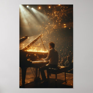 Póster Gran Piano Actuación Ardiente