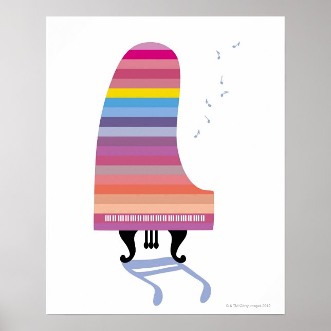Póster Gran piano colorido (Frente)
