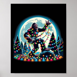 Póster Gran pie de árbol de navidad Santa enciende divert