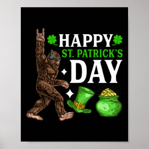 Póster Gran pie Feliz St Patricks Día Shirny Gracioso Sa 