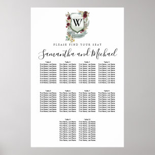 Póster Gran placa de asiento de 10 mesas del Escudo de fl