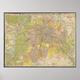 Póster Gran Plan de Tráfico Berlín 1908 – Mapa Histórico 