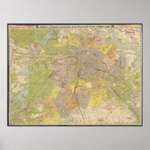 Póster Gran Plan de Tráfico Berlín 1908 – Mapa Histórico 