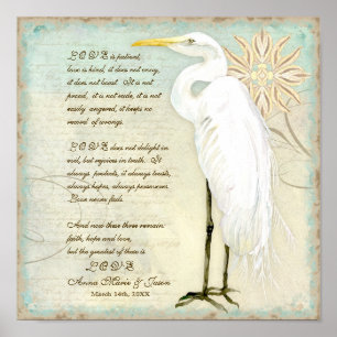 Póster Gran playa costera de Egret - Boda personalizado