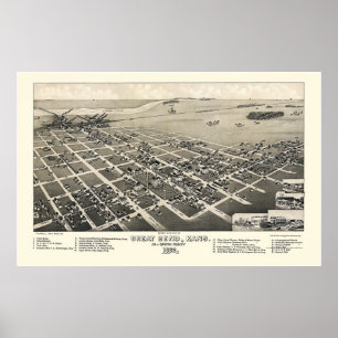 Póster Gran plegado, mapa panorámico KS - 1882