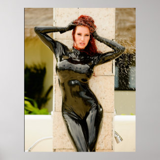 Póster GRAN POSTER - BLACK LATEX CATSUIT - Bianca Beaucha