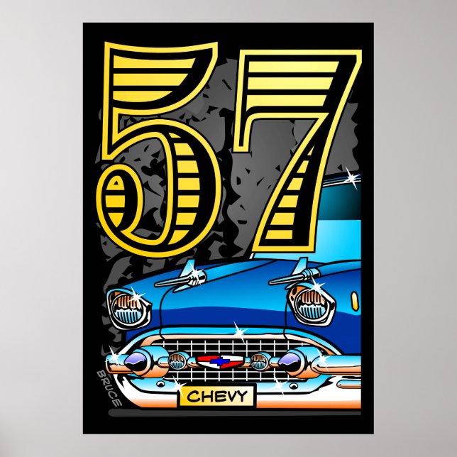 Póster Gran Poster Chevy Car Personalizado 57 (Frente)
