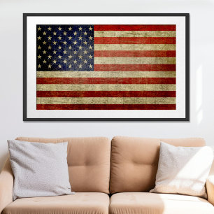 Póster Gran Poster de bandera estadounidense (se puede ca