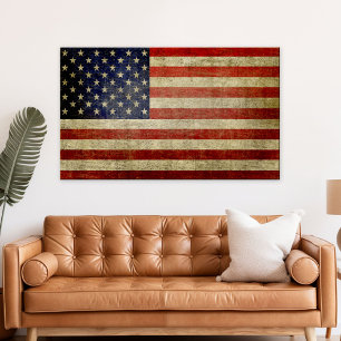 Póster Gran Poster de bandera estadounidense (se puede ca
