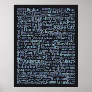 Póster Gran poster de Ciudades del Mundo (tamaño personal