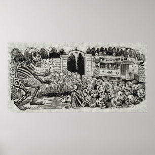 Póster Gran Poster de cráneo eléctrico