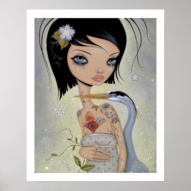 Póster Gran Poster de la garza azul (Frente)