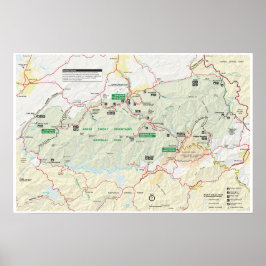 Póster Gran poster de mapas de las montañas humeantes