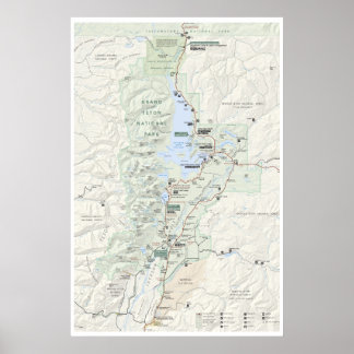 Póster Gran poster de mapas de Teton