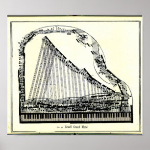 Póster Gran Poster de piano vintage