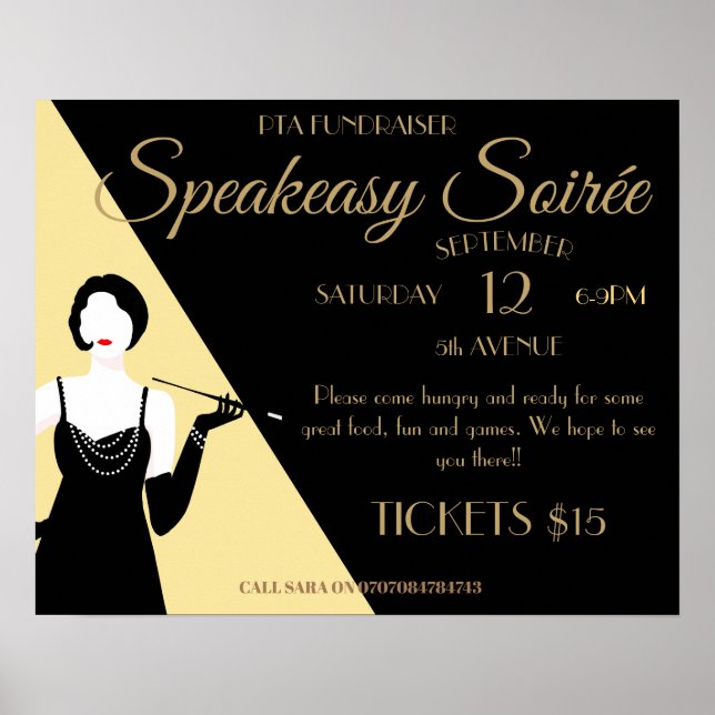 Póster Gran poster de promoción del Fiesta Flapper de Gat (Frente)
