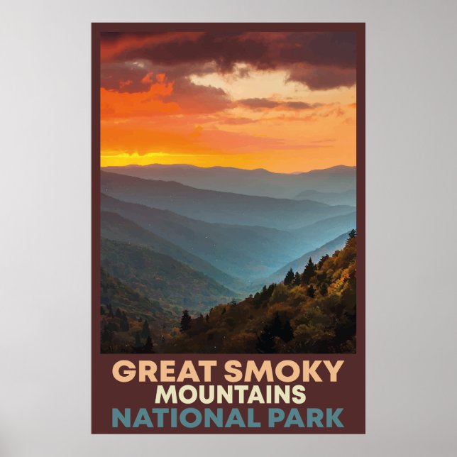 Póster Gran Poster del Parque Nacional de las Montañas Sm (Frente)