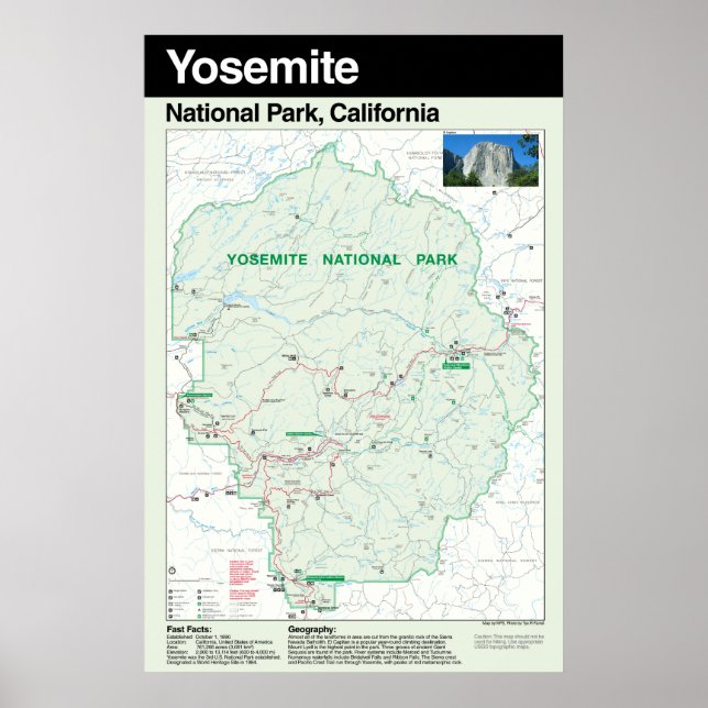 Póster Gran Poster del Parque Nacional Yosemite (Frente)
