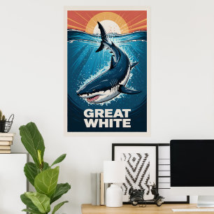 Póster Gran Poster del Tiburón Blanco