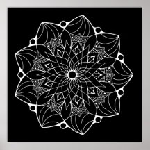 Gran Poster Mandala con fondo negro