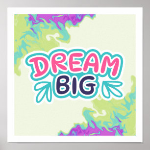 Póster Gran poster motivacional del sueño colorido