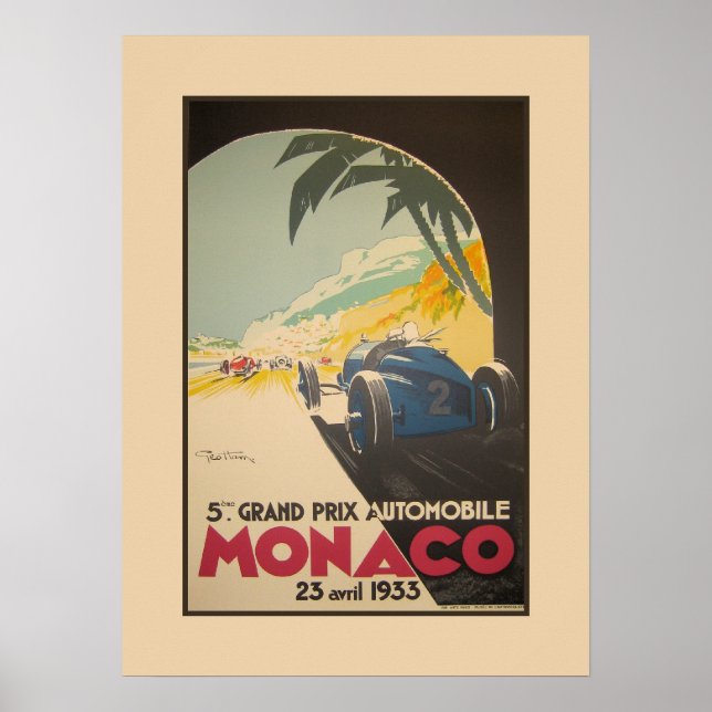 Póster Gran Premio de Carreras Automática de Mónaco de 19 (Frente)
