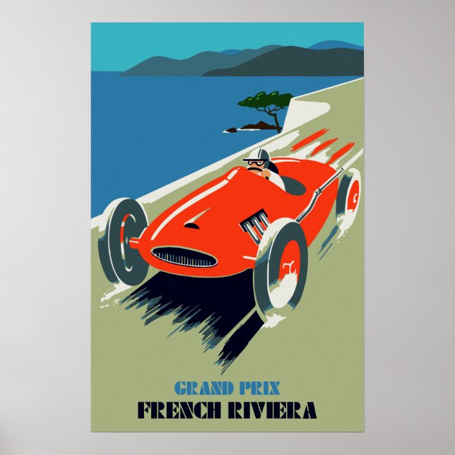 Póster Gran Premio de estilo retro Rivièra (Frente)