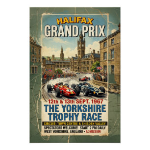 Póster Gran Premio de Halifax 1967 Trofeo de Yorkshire