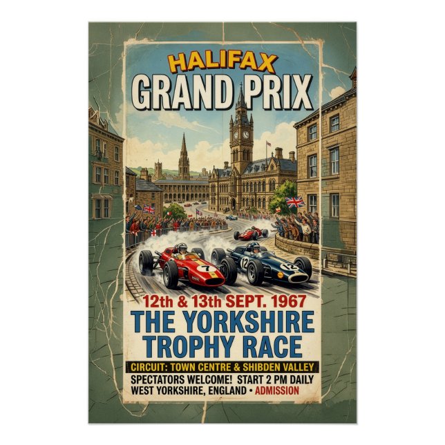Póster Gran Premio de Halifax 1967 Trofeo de Yorkshire (Anverso)