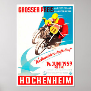 Póster Gran Premio de Hockenheim de Motociclismo de 1959