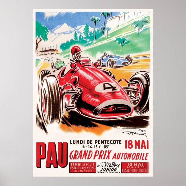 Póster Gran Premio de la PAU de 1959 (Frente)