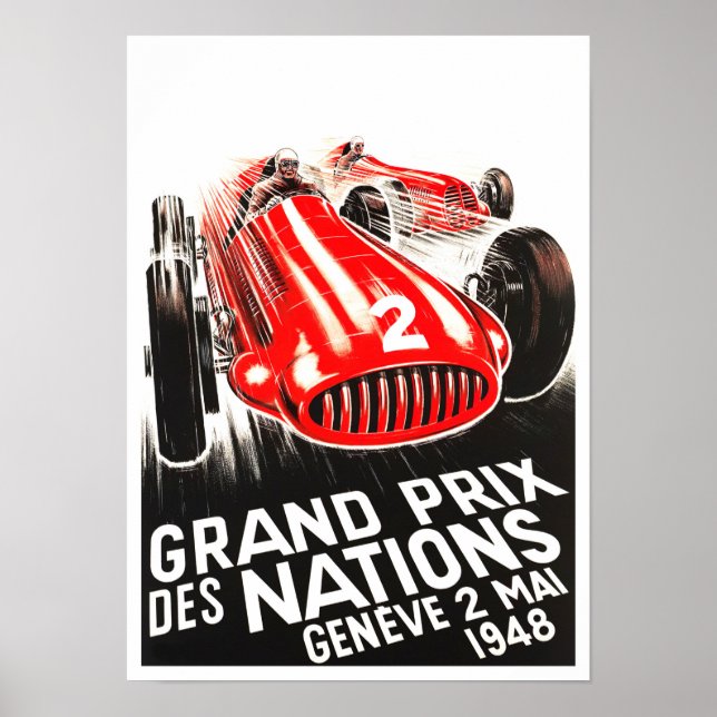 Póster Gran Premio de las Naciones Unidas Geneve de 1948 (Frente)