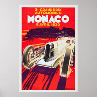Póster Gran Premio de Mónaco de 1930 - Poster de Carreras