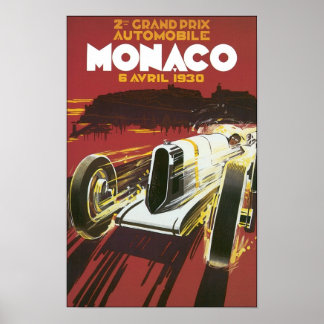 Póster Gran Premio de Mónaco de abril de 1930