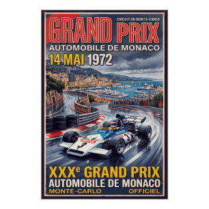 Póster Gran Premio de Mónaco Retro Racing