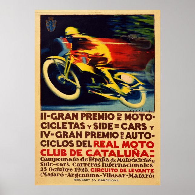 Póster Gran Premio De Moto GP Carreras de motocicletas Ca (Frente)