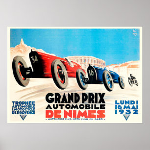 Póster Gran Premio de Nimes de 1932 Poster de Carreras de