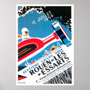 Póster Gran Premio de Rouen Les Essarts 1959